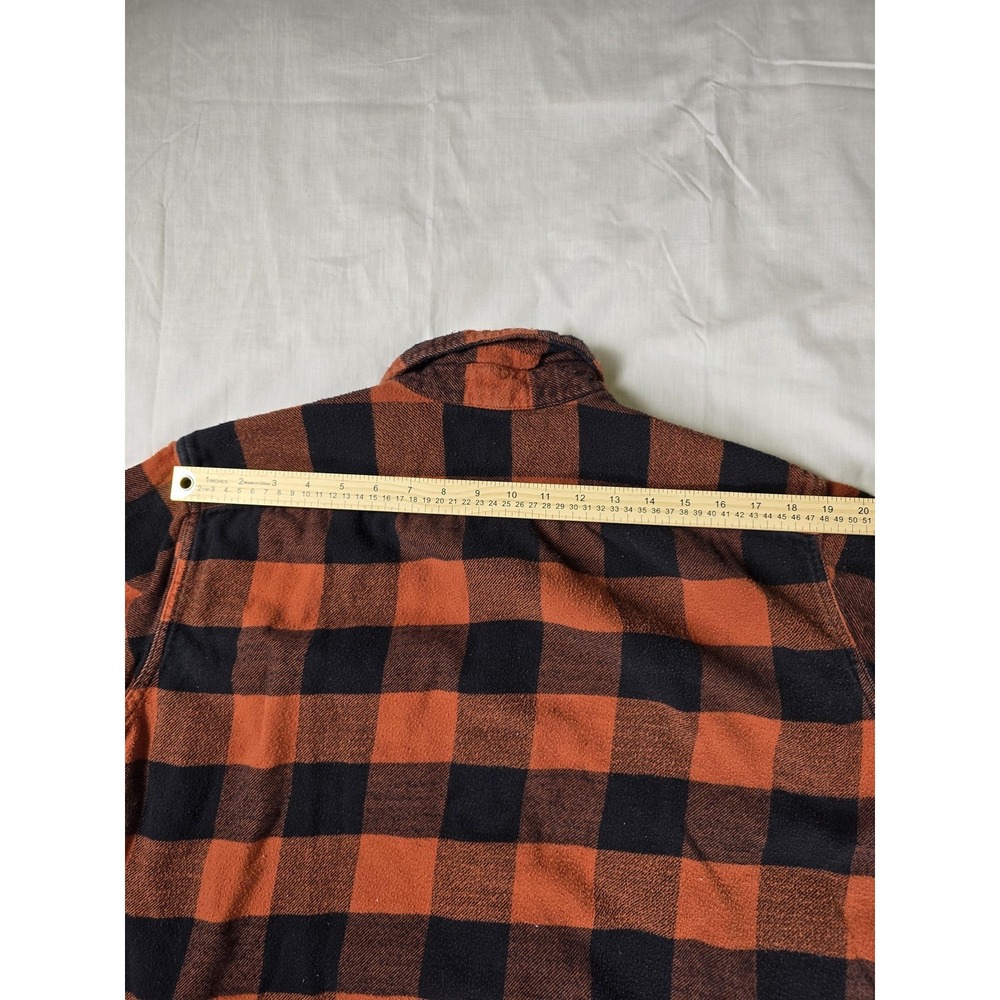 Levi's Shirt Mens Large Orange Plaid Flannel Long Sleeve Button Front Relaxed - Picture 10 of 12
